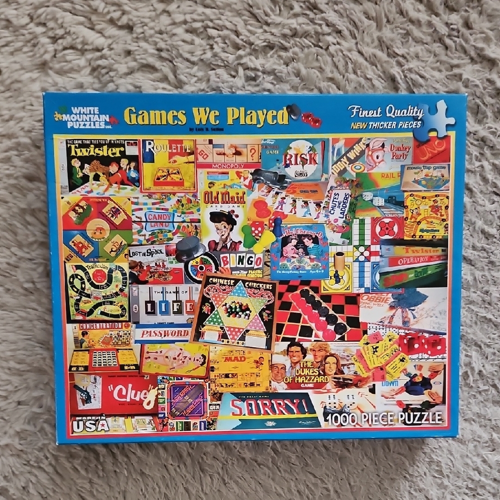 *PRICE FIRM* White Mountain 'Games We Played' Puzzle - Colorful Collection
